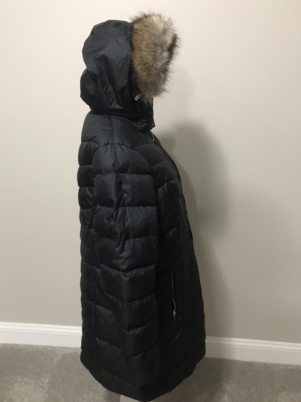 Eddie Bauer Sun Valley Black 650 Down Parka Coat Removable Faux Fur hood - Picture 7 of 13